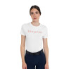 Camiseta de mujer con strass de algodón - Blanco