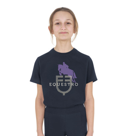 Camiseta infantil unisex Horse Jump Glossy de algodón
