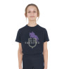 Camiseta infantil unisex Horse Jump Glossy de algodón - Marino