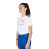 Camiseta infantil unisex Horse Jump Glossy de algodón - Blanco