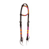 Brida western con cuentas multicolores y engrasada de una oreja - Marrón oscuro