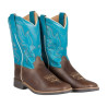 Botas vaqueras Ranch para niños - Marrón oscuro / turquesa