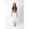 Pantalón de equitación Horze Felicia con culera completa de agarre - Blanco brillante