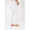 Pantalón de equitación de asiento completo Meghan B Vertigo de talle alto para mujer - Blanco