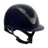 Casco para mujer Equestro Apocalypse con carcasa brillante homologado EN 1384-2023 - Marino / metal pizarra