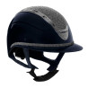 Casco para mujer Equestro Apocalypse con carcasa brillante y strass EN 1384-2023 - Marino / metal pizarra