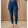 Pantalón Hybrid Horseware con grip en las rodillas cepillado AA Fina para mujer - Marino