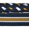 Conjunto de cabezada de nailon/lurex + ramal Canter - Azul marino / blanco / dorado