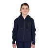 Sudadera de niña de algodón con capucha y cremallera frontal - Americana marina