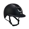 Casco con brillos y visera ancha homologación EN 1384-2023 - Negro / plata