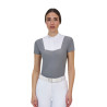 Polo de concurso mujer Equestro Ridertechnology manga corta - Blanco / pájaro burlón