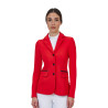 Chaqueta de concurso para mujer Equestro Ridertechnology costuras termoselladas - Rojo de alto riesgo