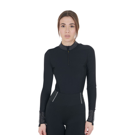 Polo técnica de mujer de entrenamiento con strass Equestro