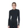 Polo técnica de mujer de entrenamiento con strass Equestro - Negro