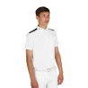 Polo de concurso para hombre slim fit de manga corta Equestro - Blanco