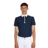 Polo de concurso para hombre slim fit de manga corta Equestro - Niebla del puerto