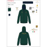 Sudadera con capucha para hombre Equestro X Fise 100 - Verde salvia profundo / bosque azul