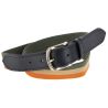 Covalliero Cinturón AH26 - Verde bosque / beige / naranja