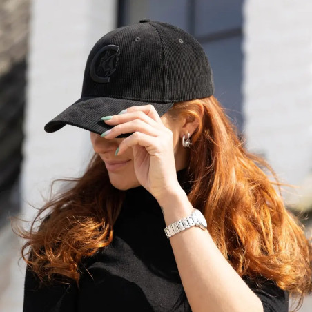 Gorra de pana verde oscuro