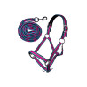 Cabezada set con mosquetón Manchester- HKM - Magenta