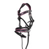Bocado de cuero Manchester Hobby Horsing- HKM - Negro / fucsia