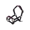 Cabezada de cuero Manchester Hobby Horsing- HKM - Negro / fucsia