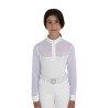 Polo de concurso niña manga larga con tul Equestro niño - Blanco