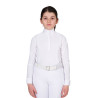Polo de concurso para niña con perforaciones Equestro niño - Blanco