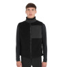 Chaleco de hombre de forro polar teddy con bolsillo frontal Equestro - Negro / negro