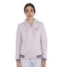Sudadera de mujer con capucha y cremallera frontal Equestro - Violeta afieltrado / asta