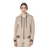 Sudadera de mujer con capucha y cremallera frontal Equestro - Adoquinado / licor café