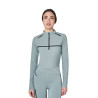 Polo de entrenamiento para mujer de manga larga con estampado de monograma Equestro - Gris pizarra