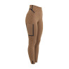 Leggings de mujer de cintura alta en tejido técnico con monograma Equestro - Marrón tabaco