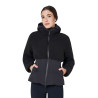 Chaqueta acolchada de mujer con inserciones de borreguillo Equestro - Negro