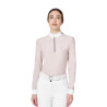 Polo de concurso de mujer de manga larga con strass Equestro - Violeta afieltrado