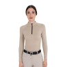 Polo de entrenamiento para mujer de tejido técnico con cremallera Equestro - Adoquín