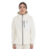 Sudadera de mujer de felpa teddy con capucha y cremallera Equestro - Blanco antiguo / negro