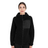 Sudadera de mujer de felpa teddy con capucha y cremallera Equestro - Negro / negro