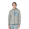 Sudadera de mujer de felpa teddy con capucha y cremallera Equestro - Pizarra gris / negro