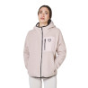 Sudadera de mujer de felpa teddy con capucha y cremallera Equestro - Violeta afieltrado / negro