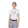 Camiseta mujer con logo en lámina Equestro - Blanco / plata