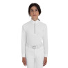 Polo de concurso para niña de manga larga con strass Equestro niño - Blanco