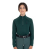 Capa base infantil unisex de tejido técnico Equestro - Verde abeto / negro