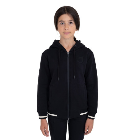 Sudadera unisex para niños con capucha y cremallera frontal Equestro