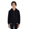 Sudadera unisex para niños con capucha y cremallera frontal Equestro - Negro / negro