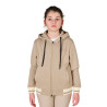 Sudadera unisex para niños con capucha y cremallera frontal Equestro - Adoquín / blanco antiguo