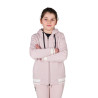 Sudadera unisex para niños con capucha y cremallera frontal Equestro - Violeta afieltrado / blanco arena
