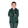 Sudadera unisex para niños con capucha y cremallera frontal Equestro - Verde abeto / negro