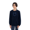 Sudadera unisex para niños de cuello redondo de forro polar Equestro - Americana marina