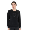 Sudadera de mujer de cuello redondo de forro polar Equestro - Negro